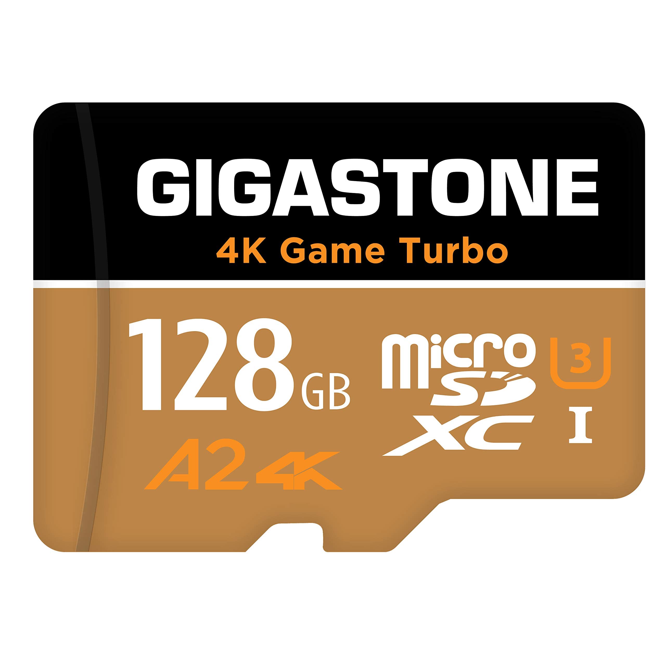 Gigastone 【Nintendo Switch 動作確認済】 まいくろsdカード 128GB 4K Game Turbo MicroSD 128GB Switch SDカード 128 転送速度100/50 MB/s, Full HD & 4K UHD撮影, UHS-I A2 U3 V30 Class 10 マイクロsdカード, アダプタ付 国内正規品 5年データ回復保証