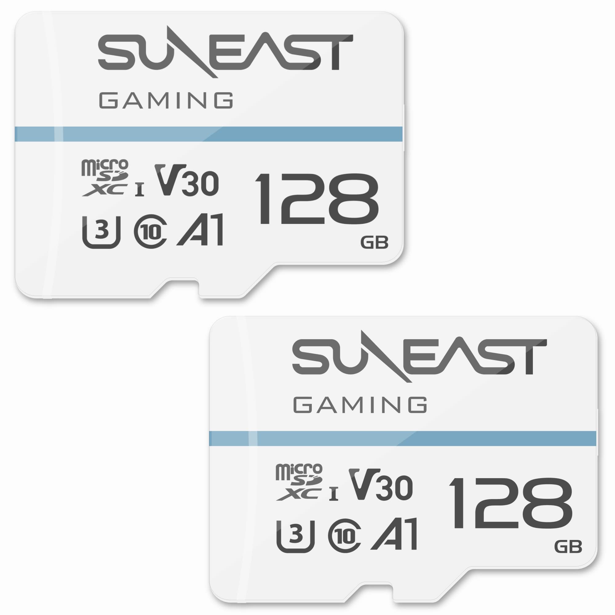 SUNEAST microSD カード 128GB 2枚セット class10 UHS-1 U3 V30 A1 最大読込95MB/s 最大書込み80MB/s 4K対応 Nintendo Switch ドライブレコーダー 動作確認済 変換アダプタ付 日本国内正規品 Gaming LP SE-MSD128GMON2P