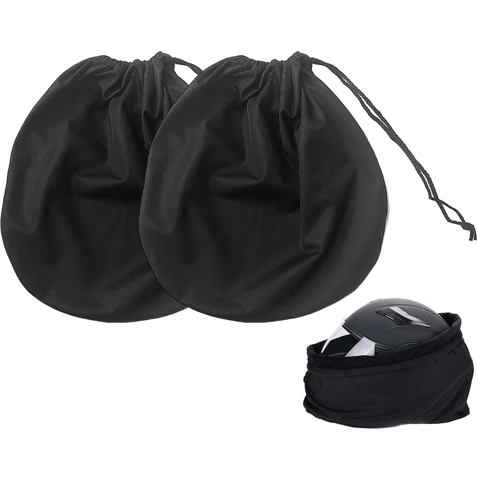 サムコス ヘルメット入れ 巾着式 保護袋 2個セット ブラック 収納 バッグ バイク バスケットボール ヘルメットケース サッカー スポーツ 袋 多機能収納 柔軟 軽量 ヘルメット エコバッグ