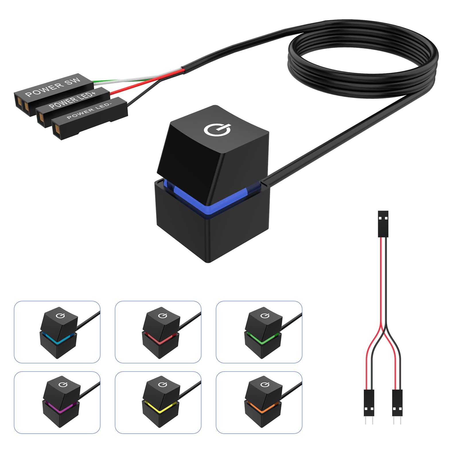 商品情報商品の説明説明 NUYSPデスクトップpcケース電源ボタン机械青軸RGB灯2メートル延長線簡単コンパクトで便利6色選択可能主な仕様