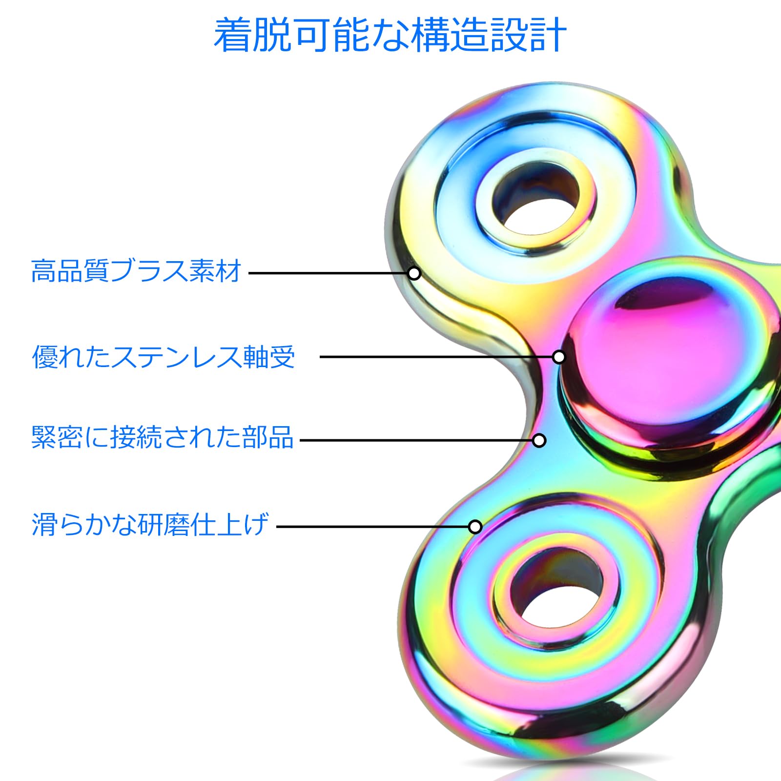 VOFOLEN ハンドスピナー ストレス解消 グッズ ハンド スピナー よく回る ステンレスベアリング 静音 高速回転 かっこいい金属製 ハンドス ピナー 高級 超耐久性 ゴージャスな色 フィジェットトイ ストレス発散 暇つぶし ADHD 自閉症 発達障害 感覚刺激おもちゃ メタル製
