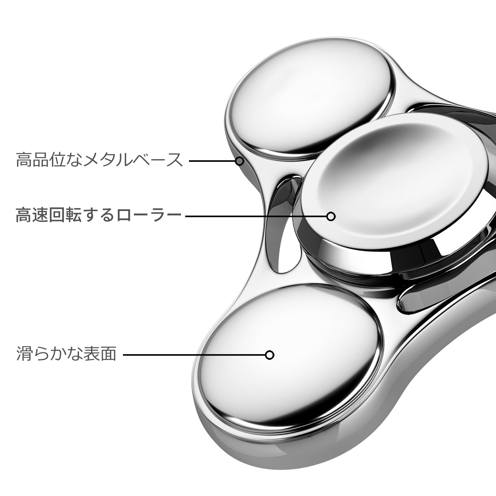 Coolden ハンドスピナー よく回る 高級 おもちゃ ストレス解消 グッズ 暇つぶし ストレス グッズ 超耐久性 ステンレス製ベアリング 高速回転 2～5分スピン ADHD 自閉症 おもちゃ 大人 子供 面白い スピンおもちゃ 指先スピナー シルバー
