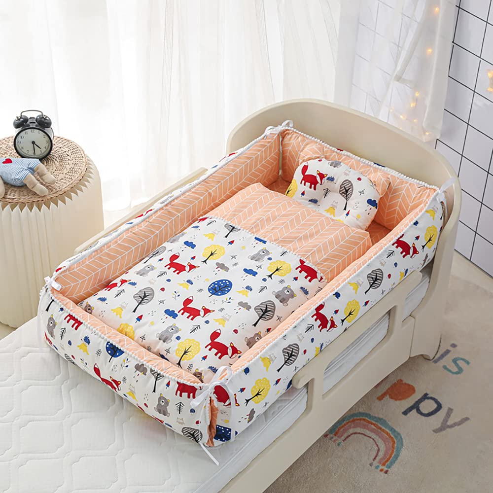 Luddy ベッドインベッド ベビーネスト ベビーベッド 新生児 添い寝 軽量ベッド 快適な素材 ポータブル 簡単取り外し 洗濯可能 出産祝い 0-24ヶ月