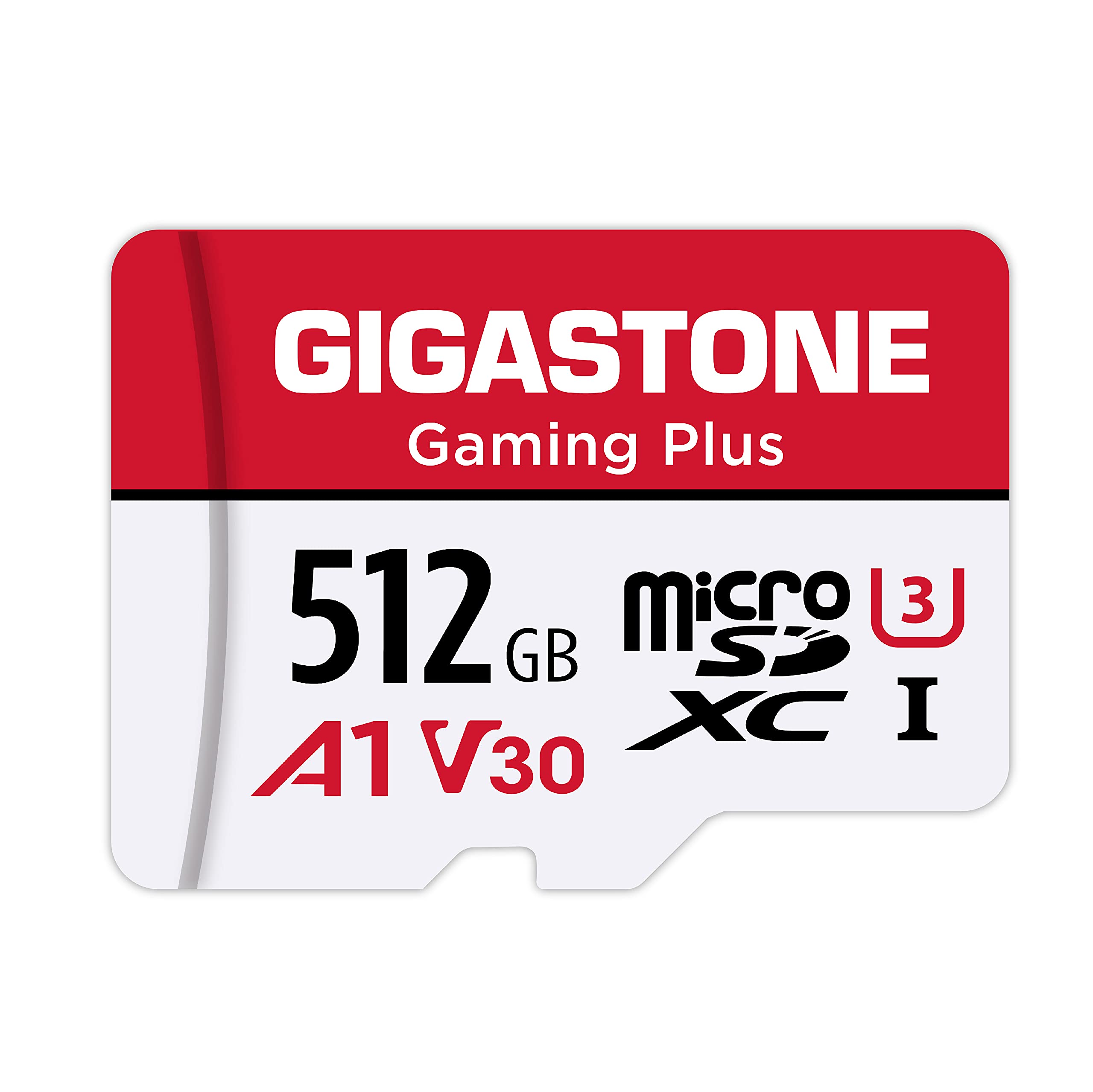 Gigastone マイクロsdカード 512GB Nintendo Switch動作確認済 100MB/S 高速, Full HD & 4K UHD動画, UHS-I A1 V30 U3 C10 国内正規品