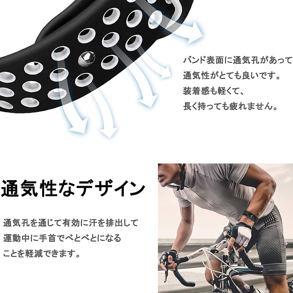 Miimall【通気型】 対応Fitbit Charge 4 / 3 SE/ 3 バンド フィットビット Charge 4 / 3 通気性ベルト シリコン材質 簡単取付 調節可能 軽量 男女通用 Fitbit Charge 4 / 3 ベルト（ライトグレーホワイト）