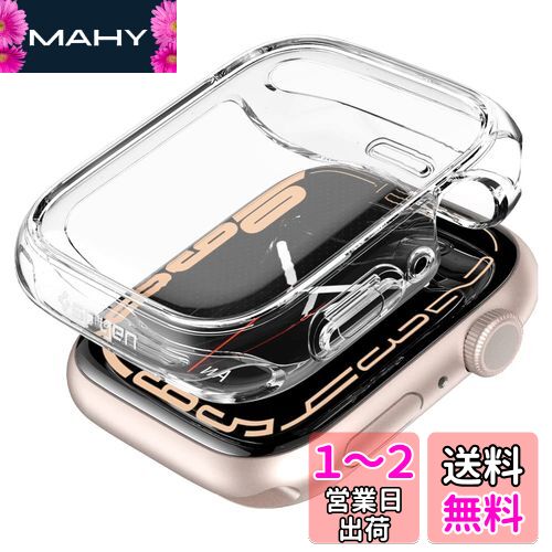 Spigen Apple Watch ケース 45mm 【 Series 9 / 8 / 7 対応 】 落下 衝撃 吸収 TPU ポリカーボネート 透明 クリア 薄型 カバー ウルトラ・ハイブリッド ACS04611 (クリスタル・クリア)