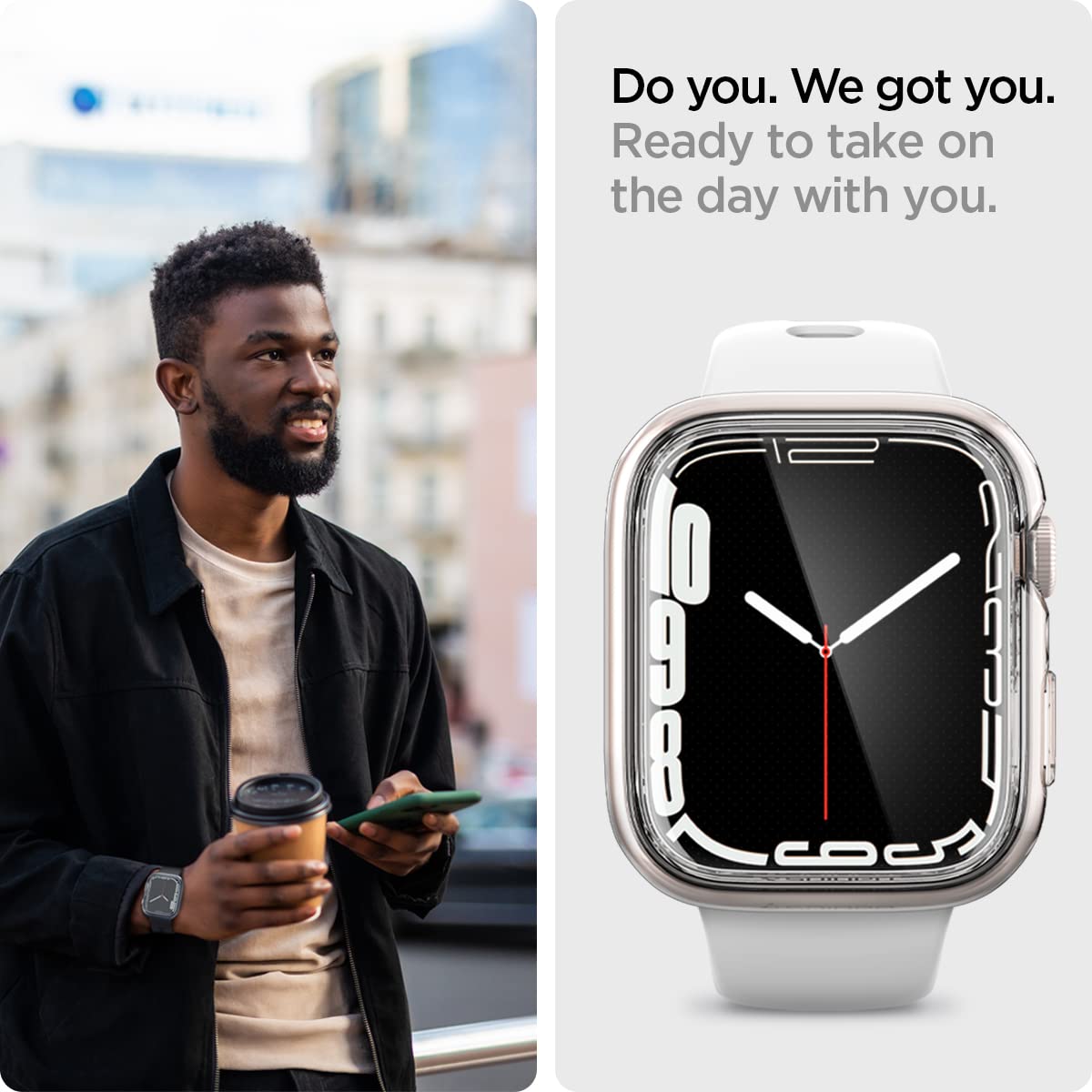Spigen Apple Watch ケース 45mm 【 Series 9 / 8 / 7 対応 】 落下 衝撃 吸収 TPU ポリカーボネート 透明 クリア 薄型 カバー ウルトラ・ハイブリッド ACS04611 (クリスタル・クリア)