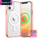 JEDirect iPhone 12/12 Pro マグネット ケース(6.1インチ用) MagSafe ワイヤレス充電対応 衝撃吸収 バンパーカバー 傷つけ防止 透明バック (ローズゴールド)