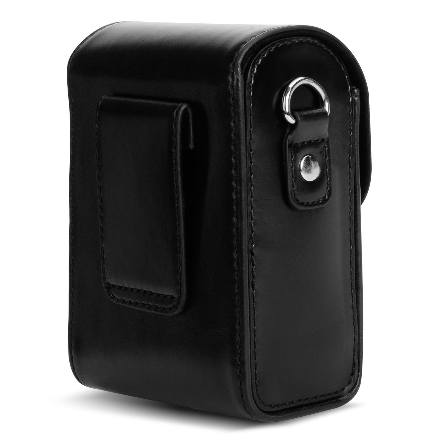 MOSSLIAN Canon PowerShot G5 X Mark II/G1 X Mark III/G9 X Mark II/ G7 X Mark II/G7 X Mark III/SX740 HS デジタルカメラケース 汎用 高級PU製カメラバッグ ショルダーストラップ付き クリニングクロス1枚プレゼント (ブラック)