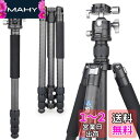 カメラ カーボン 三脚 ナットロック式 四段 トラベル 一脚伸縮可変式 全伸高 185cm ARTCISE パノラマ 40 mmボール低重心雲台 クイックシュー...