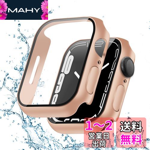 TEMEDO 対応 Apple Watch ケース 40mm アップルウォッチ カバー 防水ケース Apple Watch カバー 防水 全面保護 二重構造 アップルウォッチ ケース ガラスフィルム 一体型 Apple Watch se 第二世代/se/6/5/4 アップルウォッチse 第二世代/se/6/5/4 対応(40mm,防水のローズ