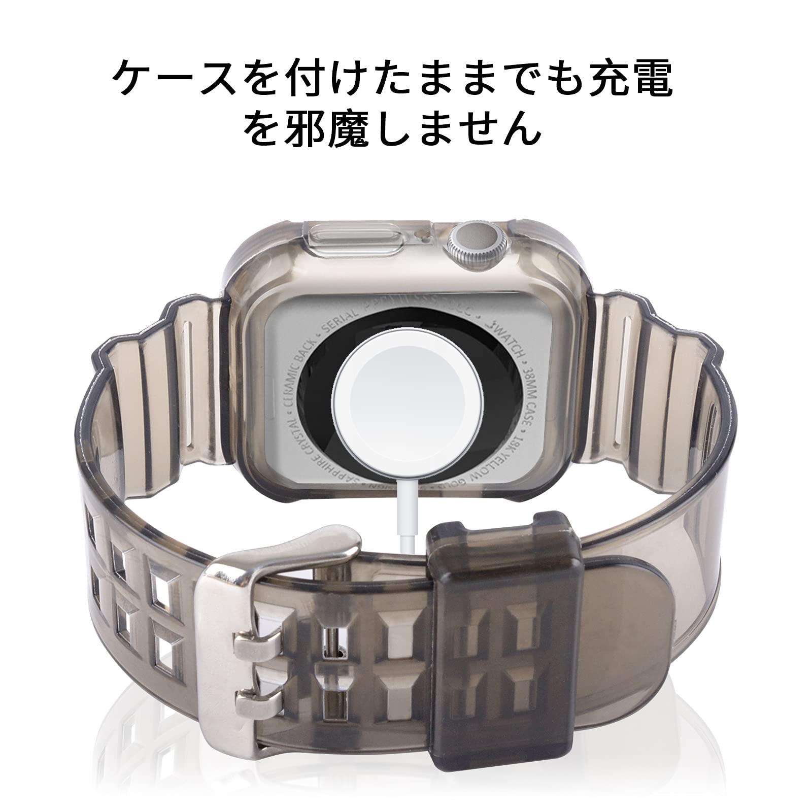 POLINK コンパチブル Apple Watch バンド 45mm 44mm 42mm 41mm 40mm 38mm 耐衝撃 上質なTPU 保護カバー エッジ保護 コンパチブル アップルウォッチ バンド コンパチブル iWatch Series SE2/SE/9/8/7/6/5/4/3/2/1 (45mm/44mm42mm, ブラック)
