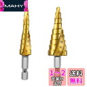 LIKENNY ステップドリル 六角軸 たけのこドリル 螺旋セット 4-20mm 9段 4-12mm 9段 チタンコーティング スパイラル HSS? ドリル 2...