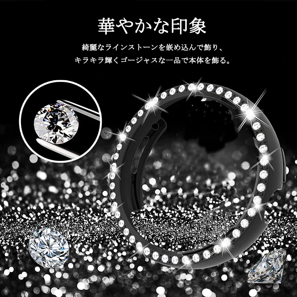 【2枚セット】Miimall対応Google Pixel Watch ケース キラキラ ラインストーン Google Pixel Watch カバー お洒落 女性 傷防止 超簿軽量 PC材質 グーグル Pixel Watch カバー 衝撃吸収 装着簡単 Pixel Watch ケース（クリア＋クリア）