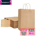 RILIHII 【40枚セット】クラフトバッグ 紙袋 ギフトバッグ 手提げ袋 ラッピング袋 無地紙袋 (25x12x33cm)