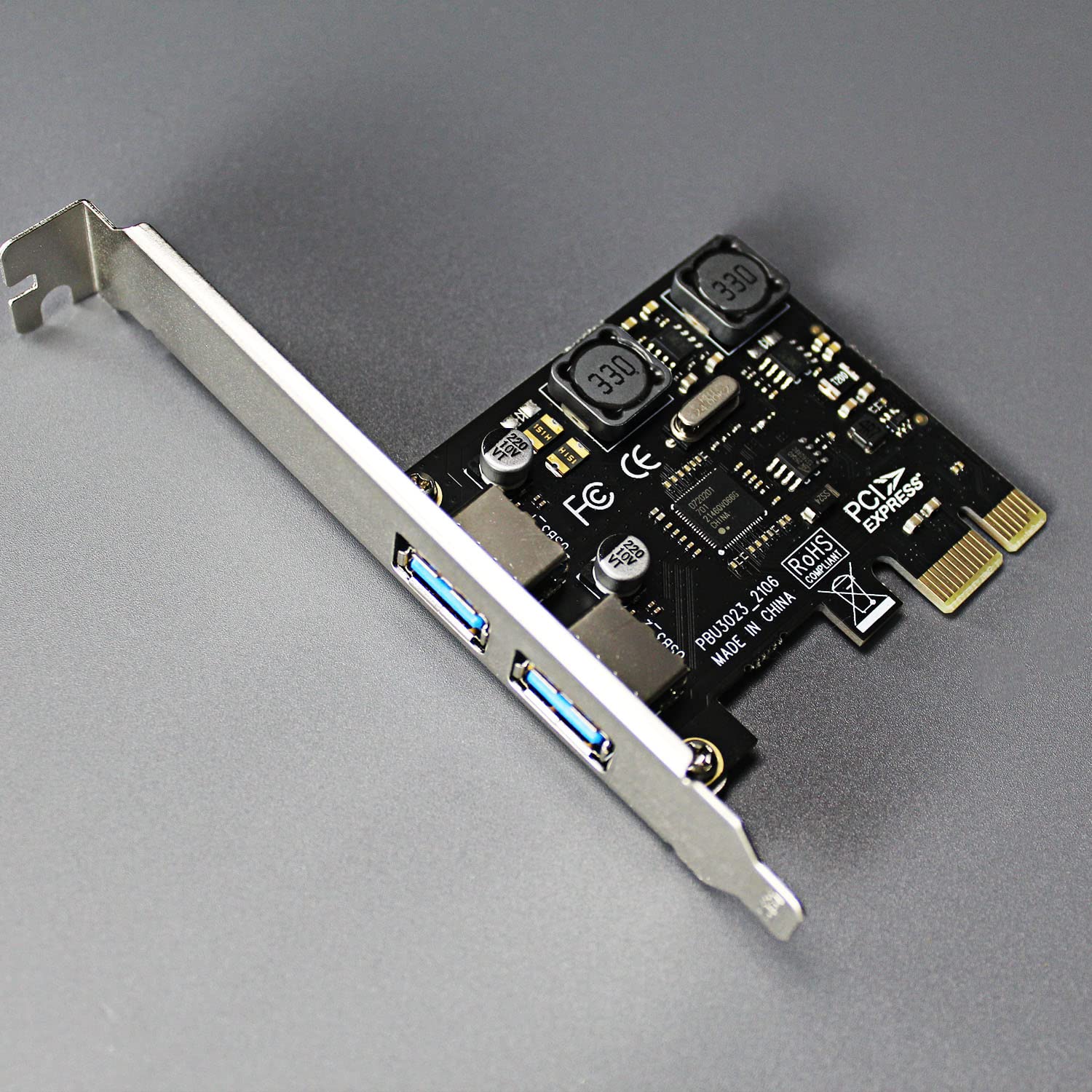 GLOTRENDS U3023 2ポート USB-A 増設ボード（USB 3.2 Gen1 5Gbps），WindowsおよびLinuxと互換性あり(Mac OS非対応)，2UコンパクトPC用8cm薄型ブラケット付属