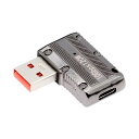 NFHK USB-C USB 3.1 Type C メス - USB 3.0 Type-A オス 90度 左角度 フラットタイプ 10Gbps データ 120W...