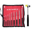 Hicello ピンポンチ ピン抜きツール ハンマー付き DIY クラフト 修理 メンテナンス プッシュ工具 収納バッグ付き 9本セット 1/16インチ〜5/1...