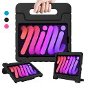 ACE GO iPad Mini 6th 2021 ケース ハンドル付き スタンド機能 超軽量 衝撃吸収 EVA素材 キッズ スマートカバー iPad mini 第6世代 対応 保護カバー ブラック(2)