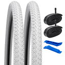 2本セット,26 1.75 タイヤ,26x1.75 47-559 タイヤ カラー + チューブ 肉厚 米式バルブ32mm+タイヤレバー,タイヤ 26x1.75,自転車 タイヤ 26x1.75,マウンテンバイクタイヤ 26 1.75,電動アシスト自転車タイヤ26x1.75,Y-5001(ホワイト)