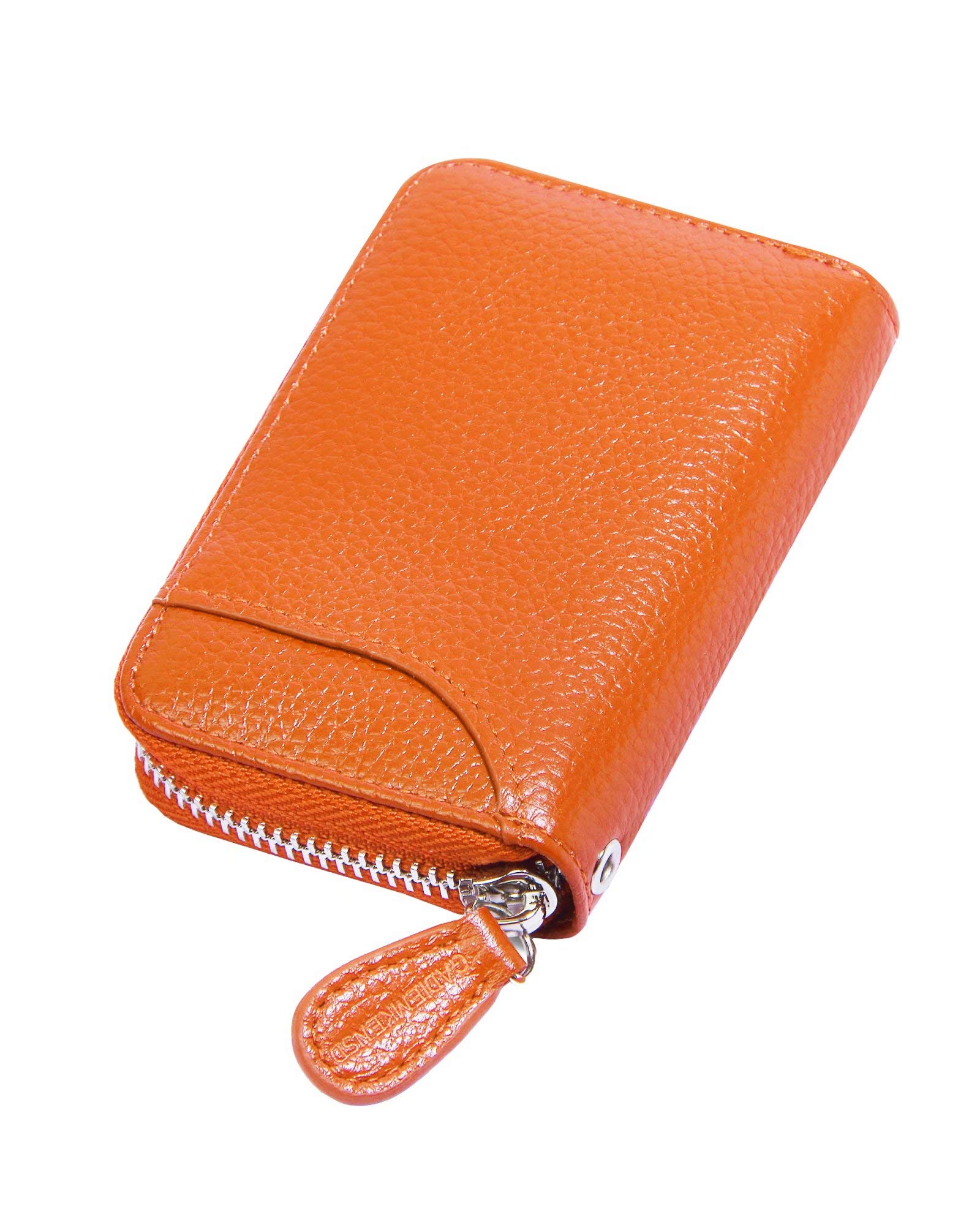 [GADIEMKENSD] 財布 メンズ レザー カードケース カード入れ 大容量 小銭入れ メンズ Card Wallet Men Women Rfid 本革 カード クレジットカード 小銭ケース 財布 メンズ レディース コインケース キーケース オレンジ