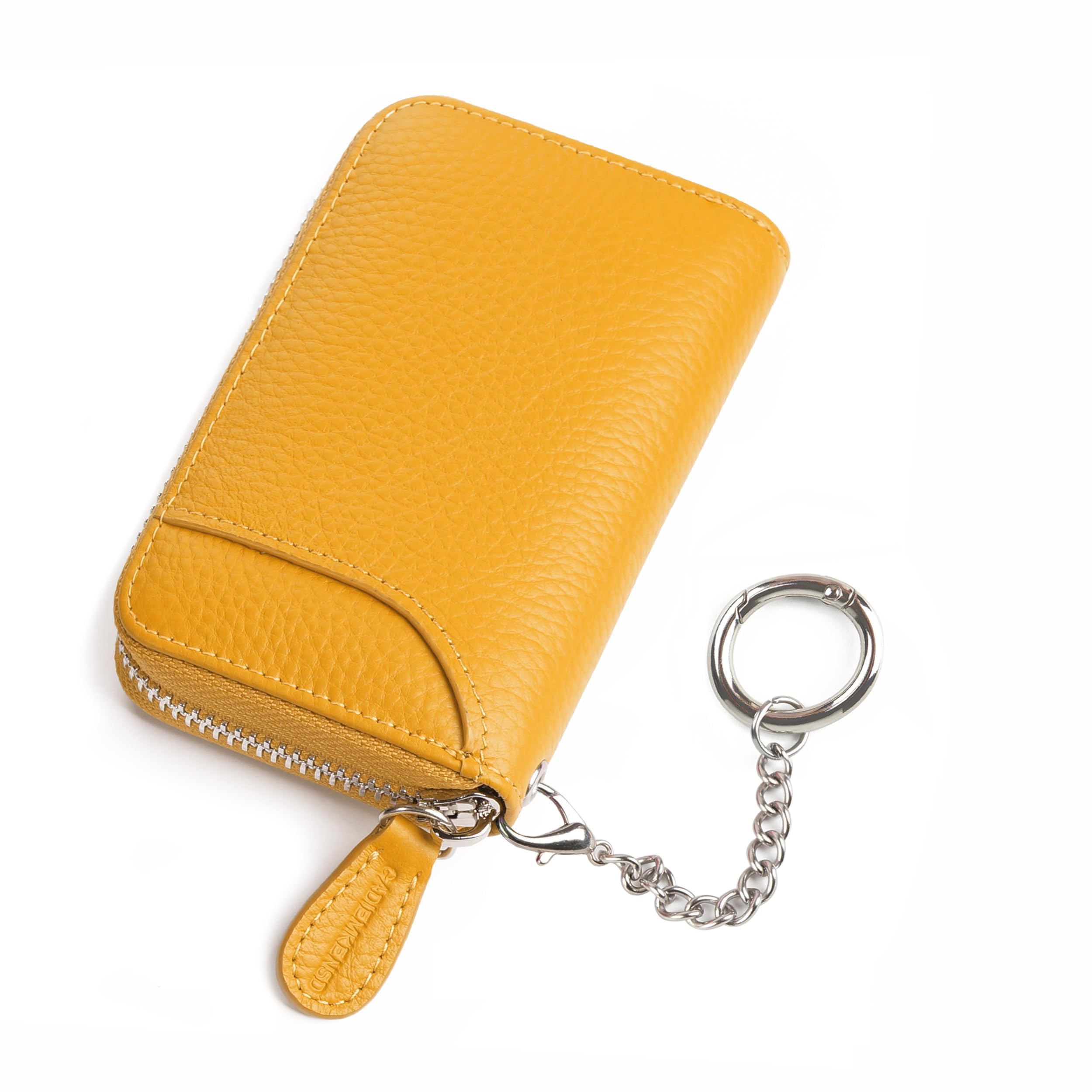 [GADIEMKENSD] 財布 Rfid レザー カードケース カード入れ 大容量 小銭入れ メンズ Card Wallet Men Women Rfid 本革 カード クレジットカード 小銭ケース 財布 メンズ レディース コインケース キーケース 黄色です・シルバー(4)
