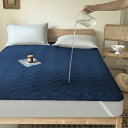 防水敷きパッド シングル 介護 100*200cm 吸水 四層構造 防水ベッドパッド 防水シート 防水シーツ おねしょシーツ 洗える 防水パット オールシーズン 失禁対策 四隅強化ゴムバンド付き ネイビー(3)