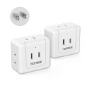 【送料無料】TOPREK コンセントタップ 5個口 電源タップ 蛸足コンセント 分岐 5口 直挿しタップ タコ足配線 小型軽量 コンセント マルチタップ oa タップ 2個セット