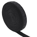 BENECREAT 全長9m幅18.5mm 黒色織ゴム 滑り止め シリコンバッキング 平ゴム 強い弾力 服 ベルト交換 裁縫用 手芸 手作り素材