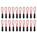 【送料無料】TORMEN ジッパープル 強力なナイロンコードプル ノンスリップ ジッパー タブ 延長ファスナー バックパック、ジャケット、トランク、ハンドバッグ、手提げ鞄(20個, ブラック・レッド)