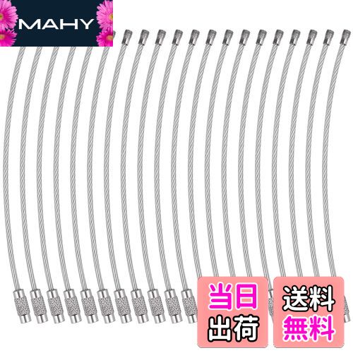 【送料無料】Wisdompro ワイヤーキーホルダー ネジ式 ワイヤーキーリング キーチェーン ステンレス製 鍵収納 紛失?盗難防止 11cm 20本セット シルバー