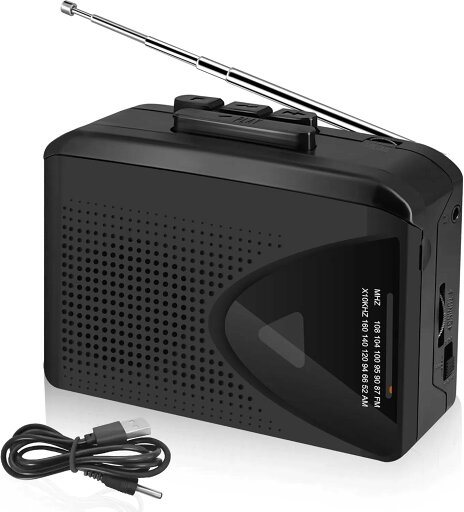 Levigo カセットプレーヤー カセットテープ ポータブル ラジオ AM/FMラジオ テープ再生 軽量 コンパクト USBケーブル付き ブラック Levigo カセットプレーヤー カセットテープ ポータブル ラジオ AM/FMラジオ テープ再生 軽量 コンパクト USBケーブル付き ブラック
