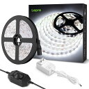 Lepro LEDテープライト ストリップライト 昼光色 6000k 無段階調光 ledテープ 5m 薄型 切断可能 取付簡単 SMD2835 300LED高輝...