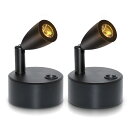 【送料無料】zmayastar 配線いらず 電池式 LEDスポットライト 2個セット 特恵のセット LED スポット ショーケース照明 天井照明 角度調節 電球色 ZM-TYNN-010D