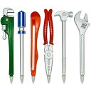【送料無料】Maydahui おしゃれ ハードウェア ツール ペン 油性 0.5 mm 黒インク 6本セット かわいい 工具 金具 ボールペン ドライバー スパ...