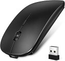 【送料無料】ワイヤレスマウス Bluetoothマウス 無線 超薄型 静音 充電式 省エネルギー 2.4GHz 3DPIモード 高精度 持ち運び便利 iPhone/iPad/Mac/Windows/Surface/Microsoft Proに対応 (ブラック)