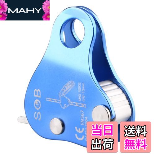 【送料無料】TRIWONDER クライミング プーリー 滑車 マイクロプーリー 登山 運搬 輸送 ツリークライミング Climbing Pulley (シングルプーリー - ブルー)