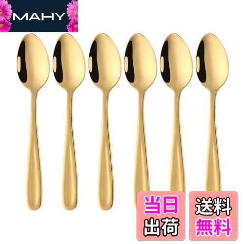 【送料無料】Buyer Star スプーン ティースプーン 6本セット 金色 13.5cm おしゃれ デザート コーヒー デミタススプーン 18-0ステンレス鋼...