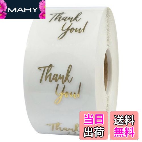 【送料無料】MINBOOT ありがとう シール サンキューシール (2.5cm 箔押し 透明ベース) 約500枚入り tha..