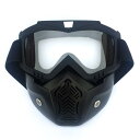 【送料無料】ZSADZS フルフェイスマスク ゴーグル ゴーグル マスク フェイスガード 取り外し可能 タクティカルゴーグル 防護 防水 グラス耐衝撃 保護 メガネ 眼 目 防風 防塵 UVカット バイク モトクロス ツーリング (透明)