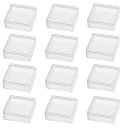 【送料無料】BENECREAT 15個セットプラスチック収納ケース 5x5x2cm 蓋つき ビーズ キャディー アクセサリーパーツ 小物収納 収納容器