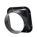 【送料無料】TiCoast ストレートパイプフランジ ダクトコネクター フランジ ABS樹脂製 換気システム 配管部品用 ブラック (方型-200mm)