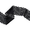 【送料無料】花柄 レースリボン 黒 DIY手芸 服装素材 ギフト飾り 装飾材料 長さ9m/巻