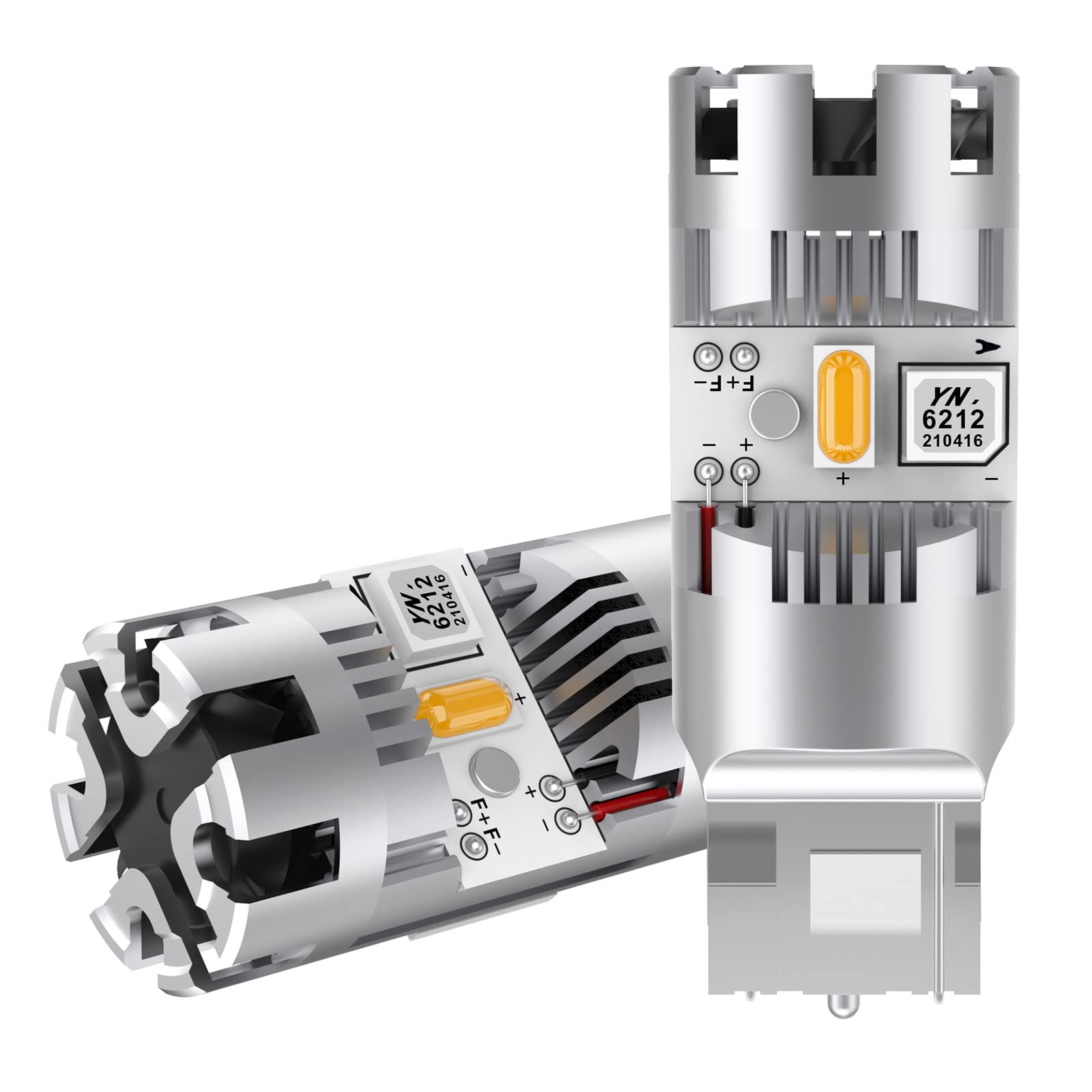 【送料無料】T20 LED ウィンカーバルブ 最新型 冷却ファン搭載 純正アンバー ハイフラ防止 抵抗内蔵 T20 シングル 7440 W21W LEDウィンカー球 ノイズ対策済み ステルス仕様 ハイパワー DC12V車用 無極性 車検対応 (2個入り)