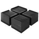 【送料無料】Umelee 机 高さ調整 テーブル 7.4cm上げる テーブル 脚 継ぎ足し 3段階式 テーブル高さ調整器具 ソファー 高さ上げ ベッド・コタツ 足上げ こたつの高さを上げる足 L型 足なしの家電・家具向け 滑り止め 床に傷防止 耐荷重1000kg 4個入り ブラック