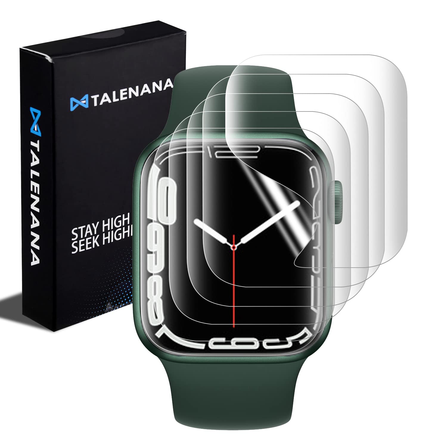 TALENANA for Apple Watch 9/8/7用 液晶保護フィルム アップルウォッチ Series 9/8/7 用画面保護フィルム 41mm 24時間自動修復技術 TPUフィルム 画面保護シート 液晶シール 液晶保護 ソフト 衝撃吸収 取付簡単 気泡なし 高透過率 指紋防止 (41mm,透明)
