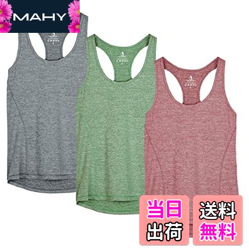 【送料無料】[icyzone] タンクトップ アスレチック アクティブシャツ 通気 速乾 軽量 レーサーバック ..