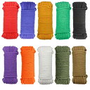 【送料無料】HONSAN テントロープ パラコード 多目的ロープ 6mm 8mm 10mm 10色 30m ガイドロープ キャンプ アウトドア 用 タープ用 手作りアクセサリーロープ DIY編む用 多機能ブレスレット 園芸ロープ 固定用ロープ 洗濯物干しの紐|詳細画像