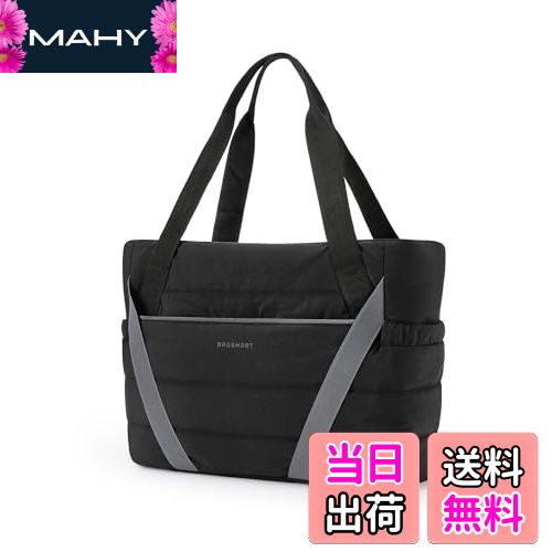 【送料無料】[BAGSMART] トートバッグ ジッパー付き 大容量 キルティッドトートバッグ ヨガマットスト..