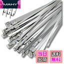 【送料無料】AQUALOACH ステンレス結束バンド 4.6mm幅 50本セット 耐熱 耐候性 ポールロック 金属 バンド ステンレスケーブルタイ